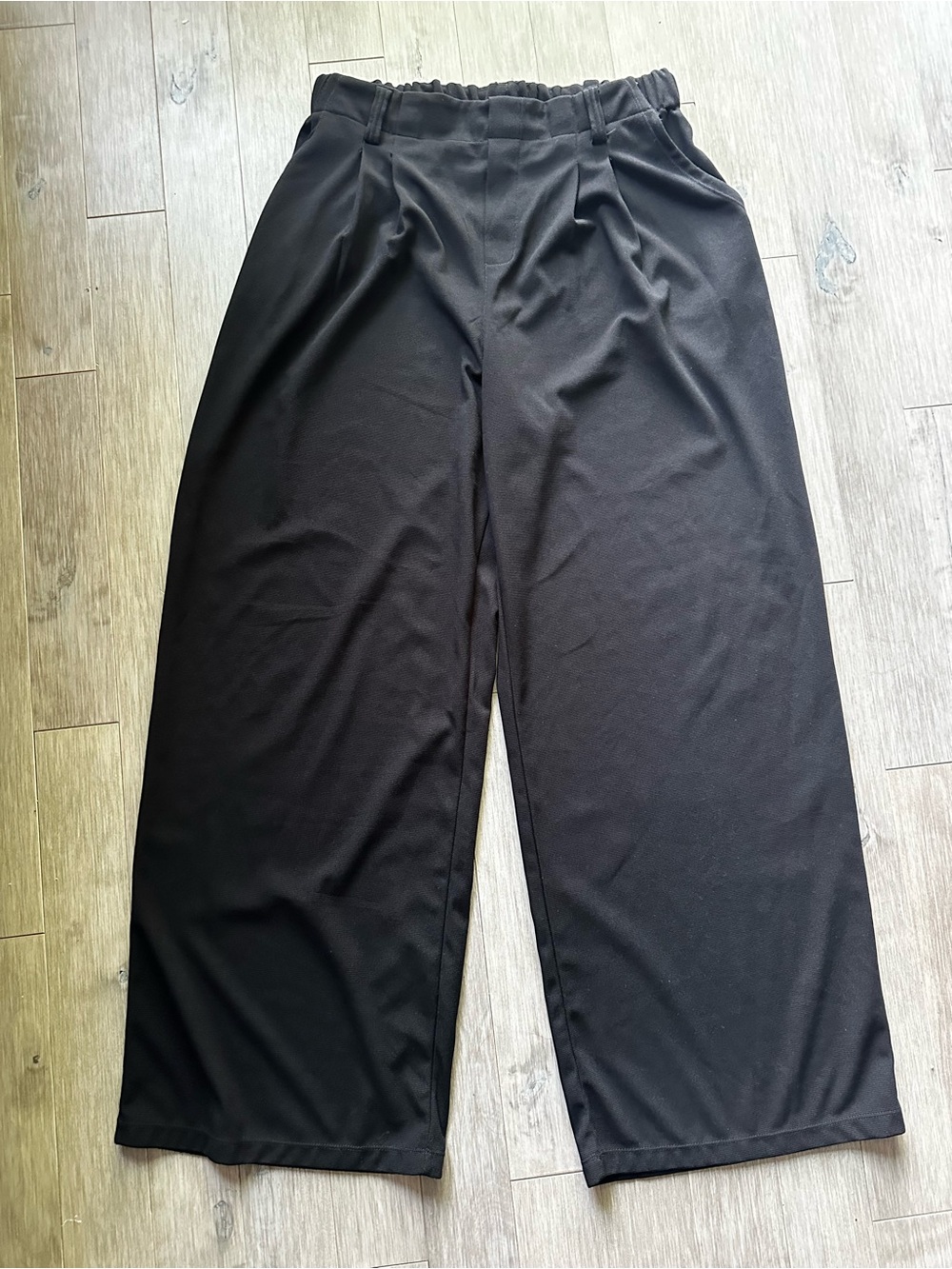 HALARA Black Wide-Leg Pull-On Trousers Chinos Pants Size Large
